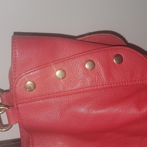 Emma Fox Red Leather Satchel Handbag - Picture 8 of 11
